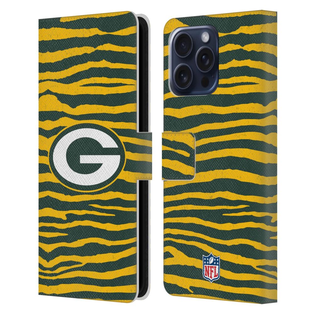 GREEN BAY PACKERS(NFL) グリーンベイパッカーズ グリーンベイパッカーズ - Zebra Animal Print レザー手帳型 / Apple iPhoneケース 【公式 / オフィシャル】